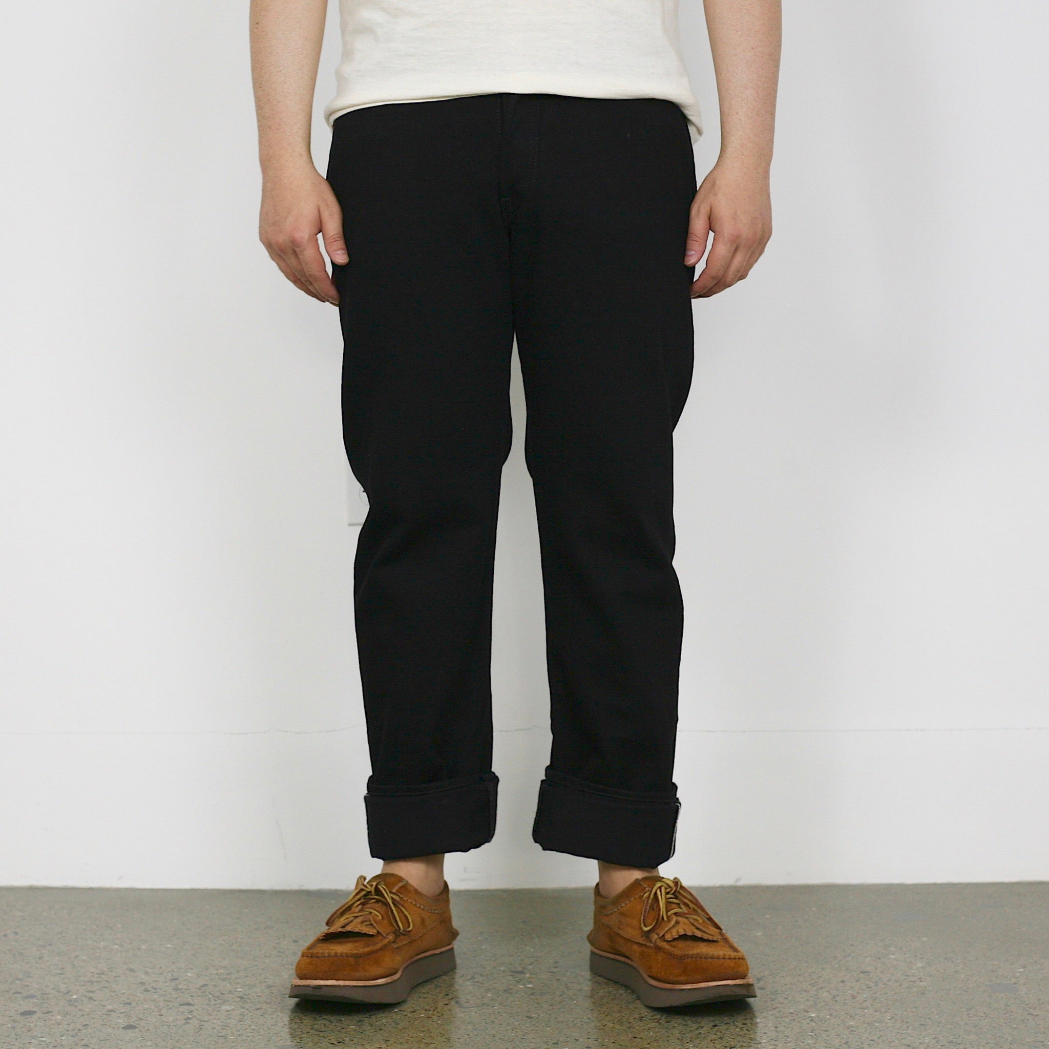 New Straight Denim Solid Black 13.75oz Selvedge  - 1108BK - Tempo