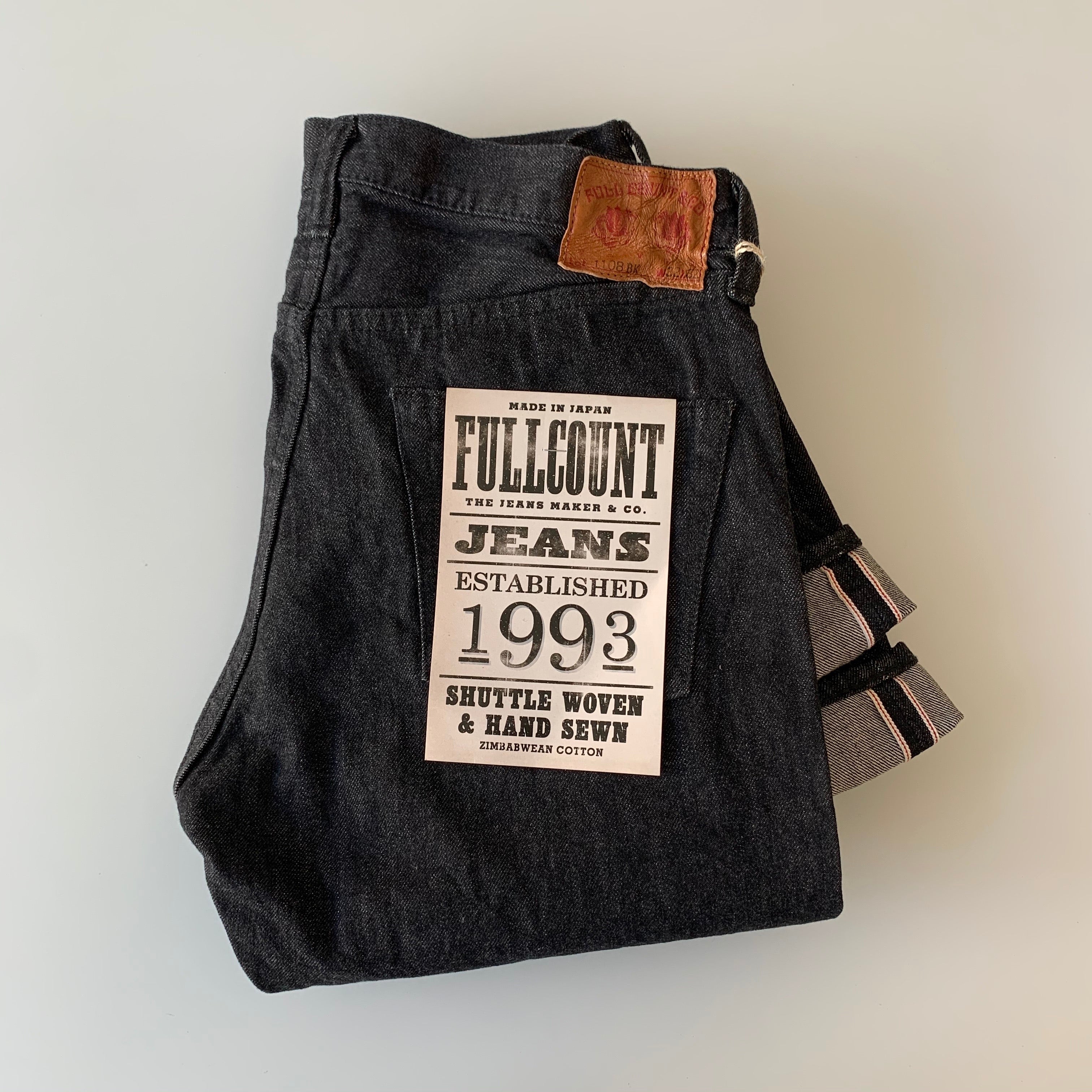 Slim Straight 14oz Black x Écru Selvedge Denim - OW - 1108BK - Tempo