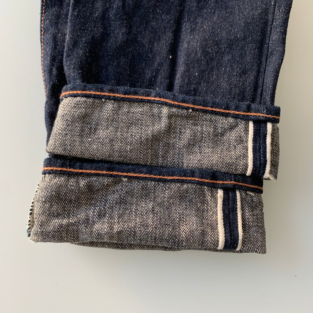 Natural Indigo Red Cast 15.5oz Selvedge Slim Straight Slub Jeans - OW (850) - Tempo