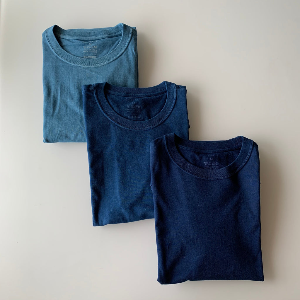 Tsuri-Ami Loopwheel T-Shirt II - Indigo - Sukumo Natural Indigo Hand-Dyed - Tempo