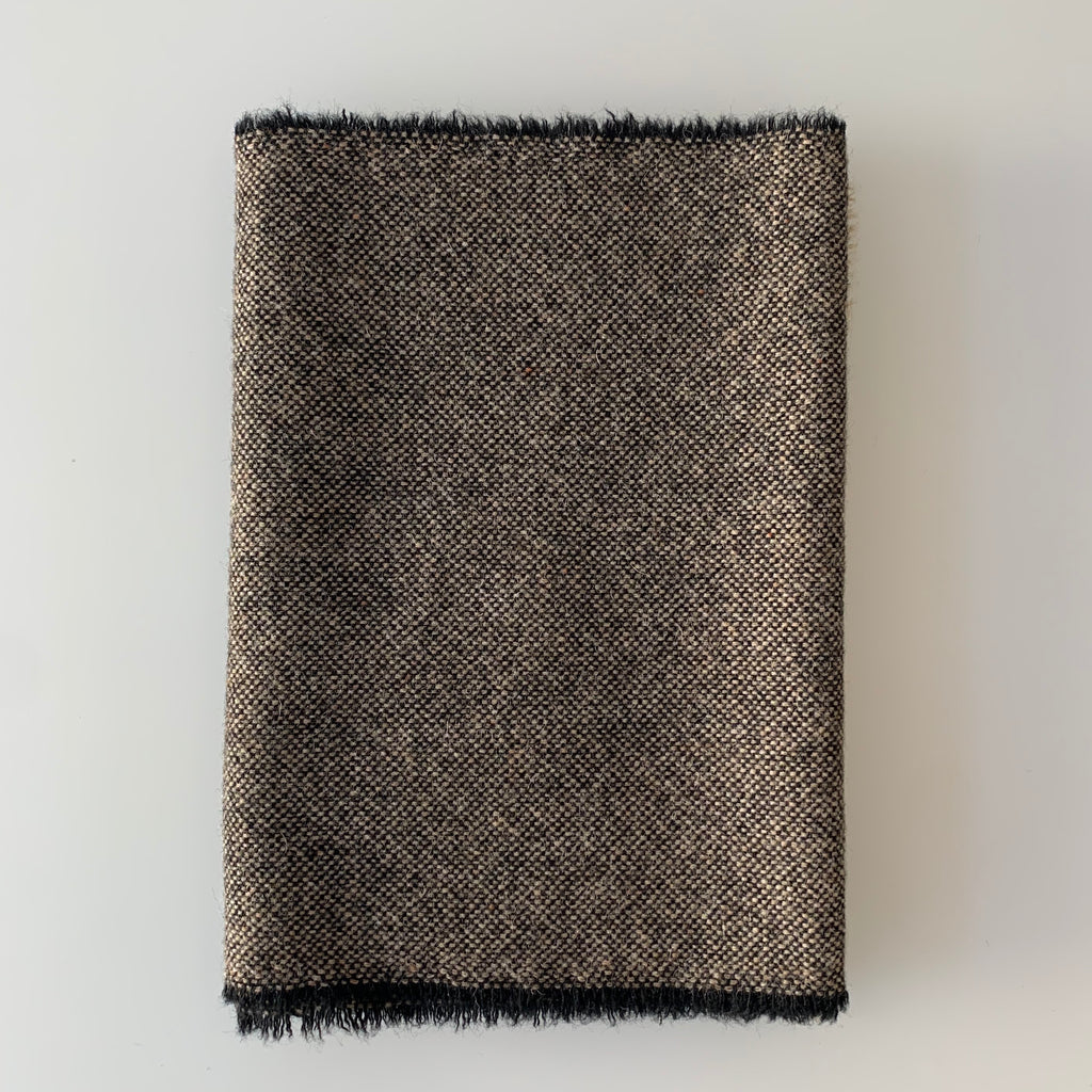 Wool Scarf - Beige Block Check - Tempo