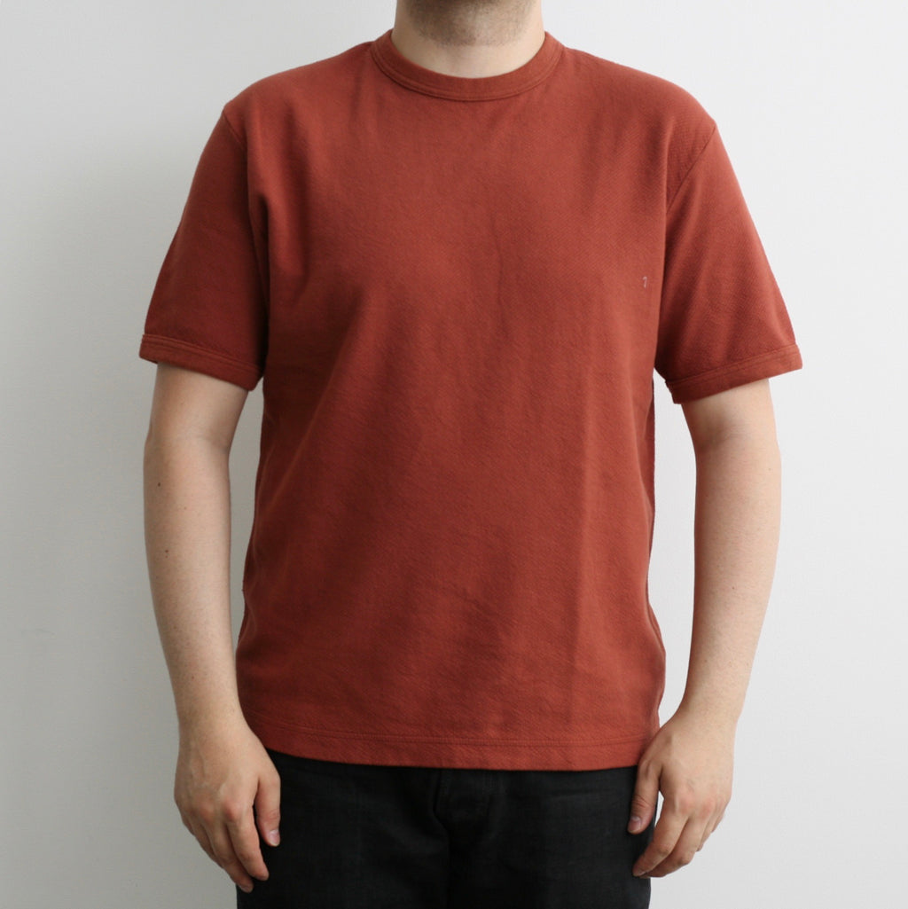 Twill Face Knit Military Crewneck in Deep Cherry - Tempo