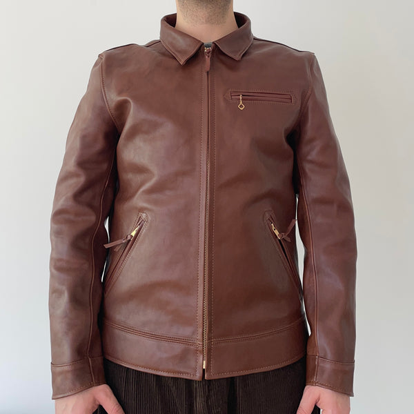 THE FLAT HEAD - SINGLE RIDERS Shinki Hikaku Teacore Veg Tanned Horsehide -  Brown FN-LJ-HS001 - Tempo