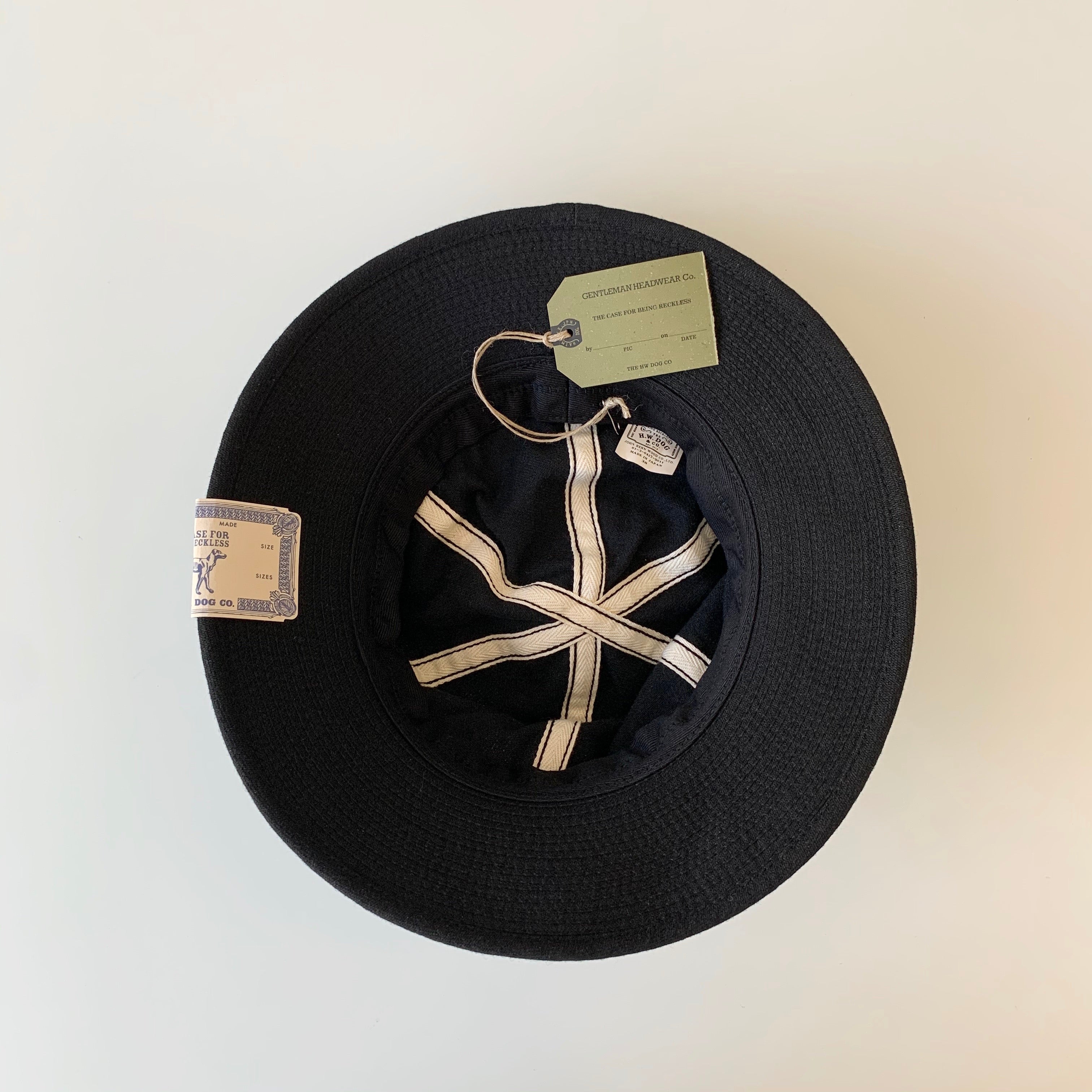 Fatigue Hat in Black Wool Cotton Serge - Tempo