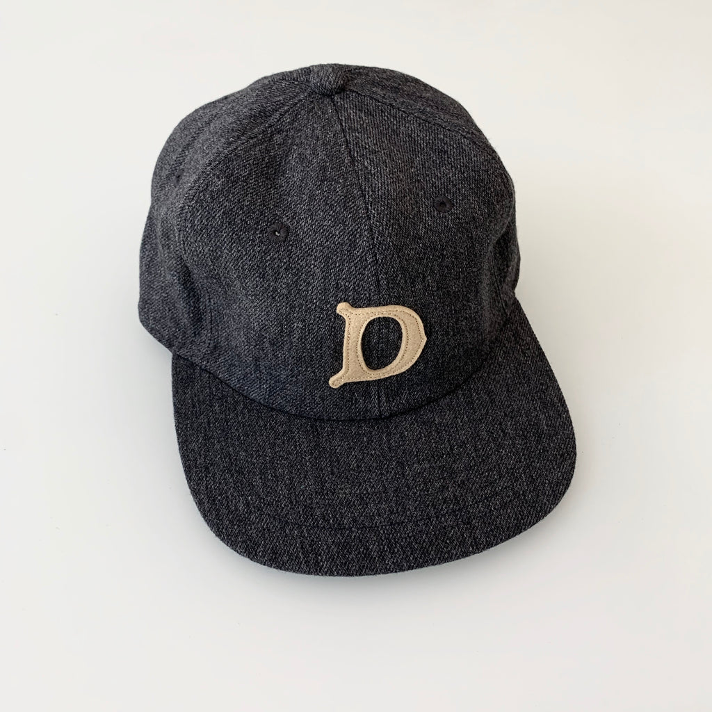 Baseball Cap in Charcoal Grey Wool Cotton - Tempo