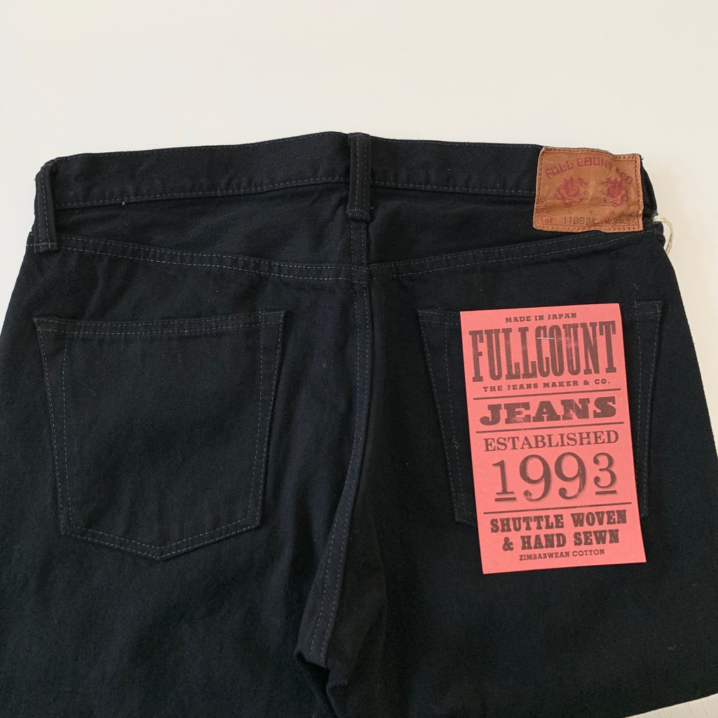 New Straight Denim Solid Black 13.75oz Selvedge  - 1108BK - Tempo