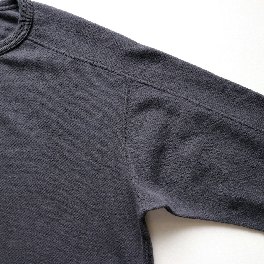 Twill Face Knit L/S Crewneck in Antique Black - Tempo