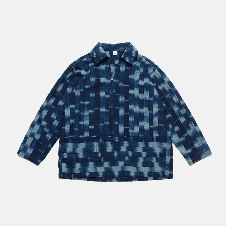 Atelier Smock Shirt - Bingo Fushiori - Aki-Kasuri Indigo loop - Tempo