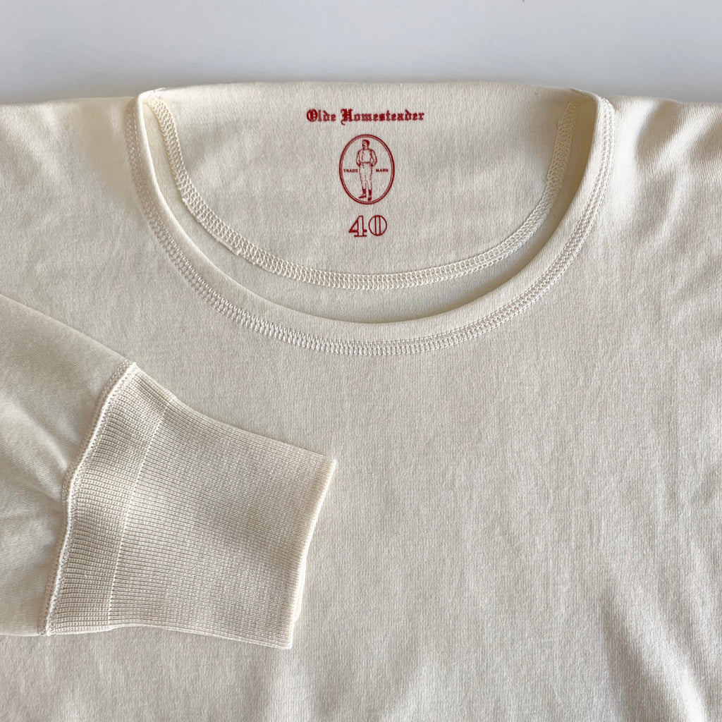 US004 Crew Neck Long Sleeve in Ivory - Tempo