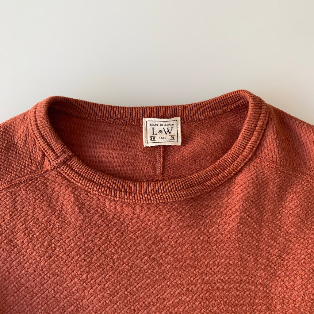 Twill Face Knit L/S Crewneck in Deep Cherry - Tempo