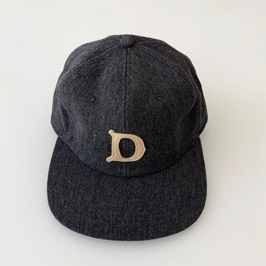 Baseball Cap in Charcoal Grey Wool Cotton - Tempo