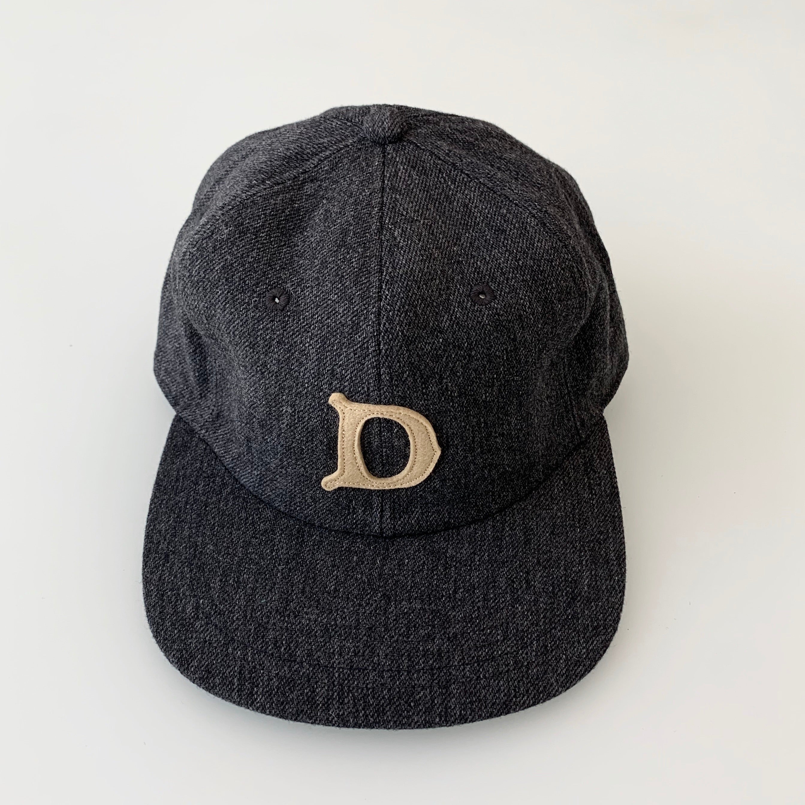 Baseball Cap in Charcoal Grey Wool Cotton - Tempo