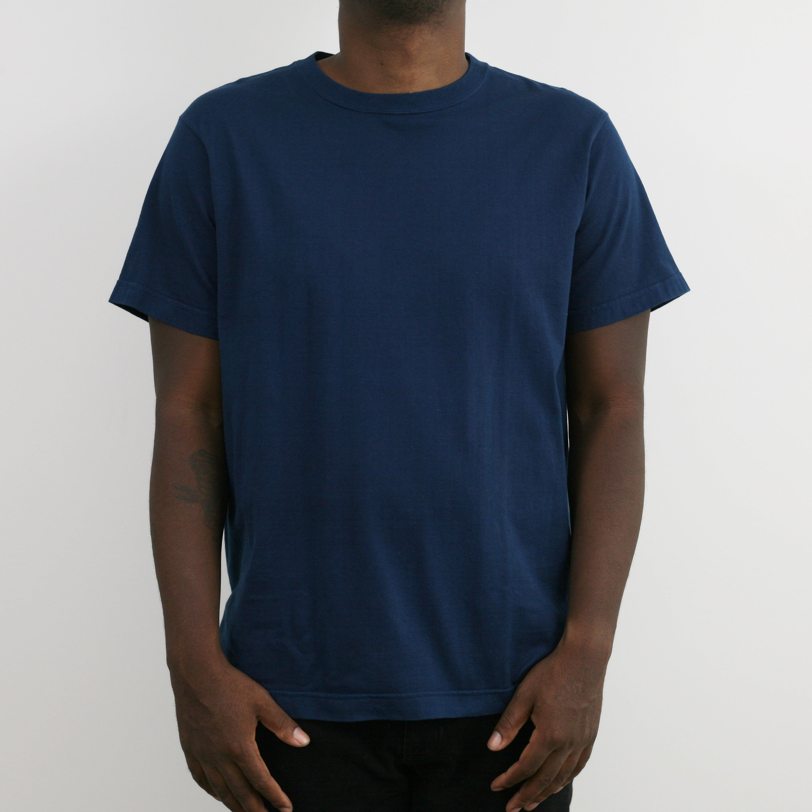 Tsuri-Ami Loopwheel T-Shirt II - Dark Indigo - Sukumo Natural Indigo Hand-Dyed - Tempo