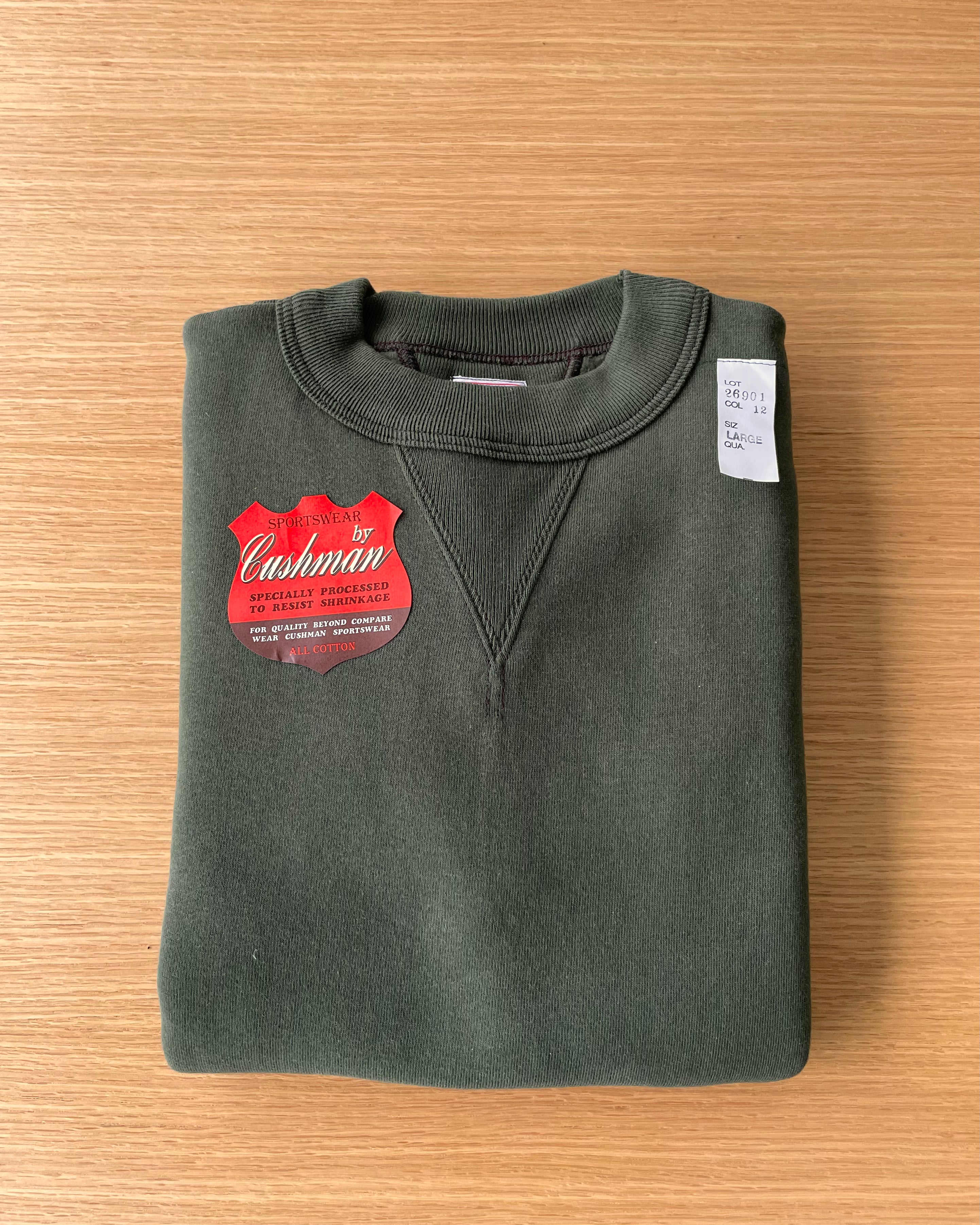 Tsuri-Ami Loopwheel Set-In-Sleeve Sweatshirt in Olive Green