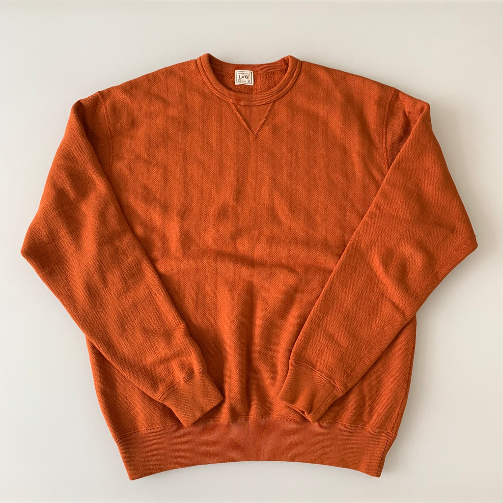 Vintage Jacquard Knit V-Gusset Sweatshirt in Russet Orange - Tempo