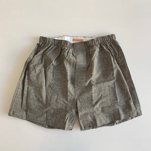 Woven Boxer - Linen Houndstooth in Black