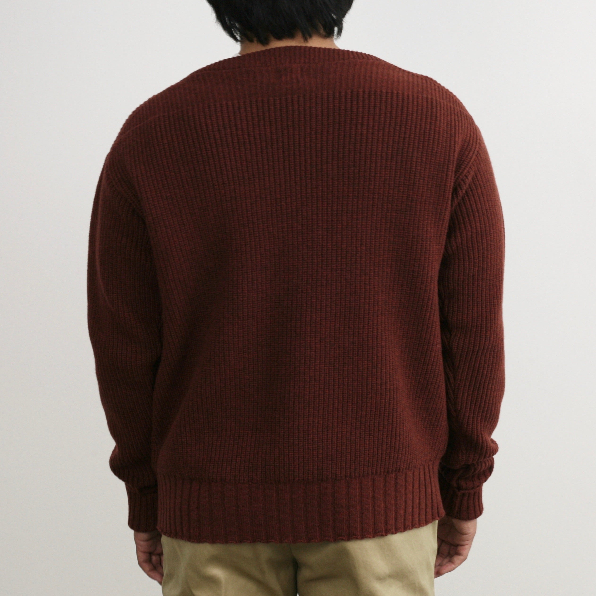Merino Super Lamb British Classic Boatneck Sweater in Ruby Brown - Tempo