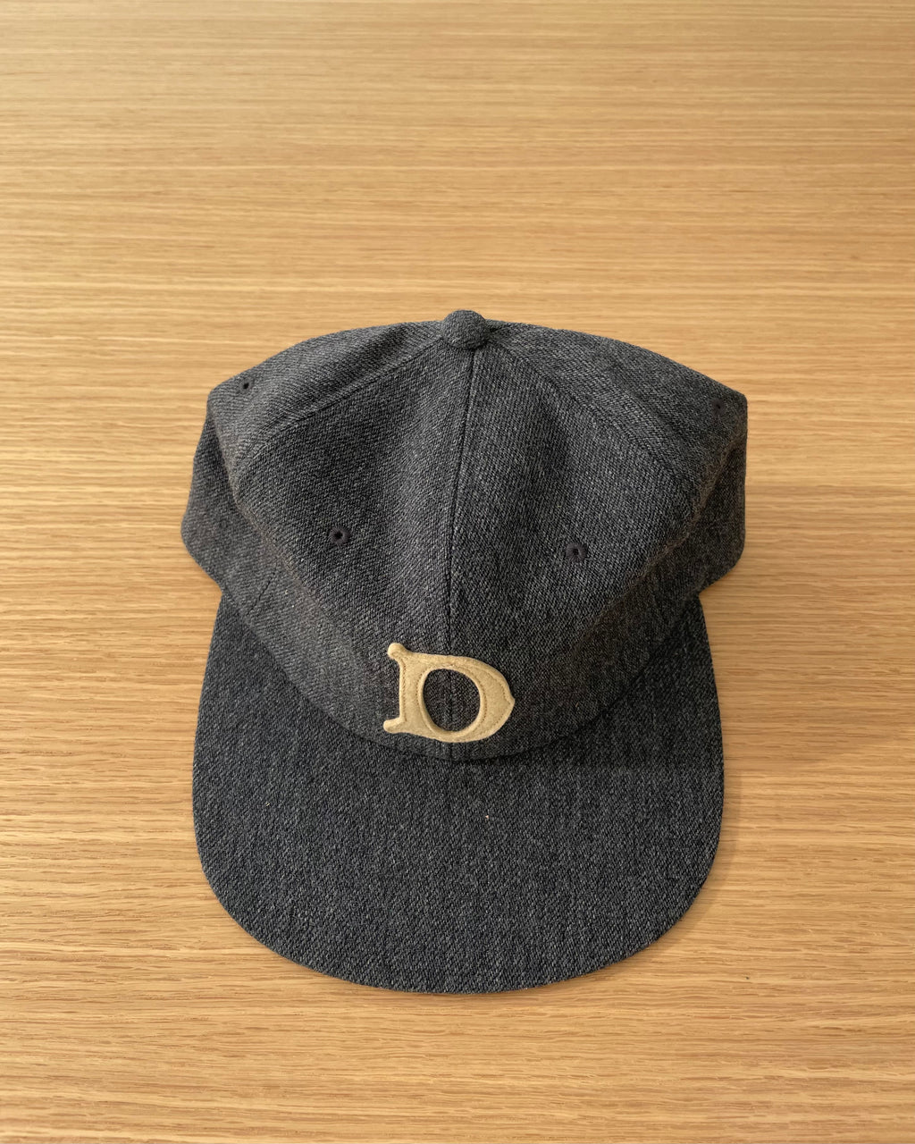 Baseball Cap in Charcoal Grey Wool Cotton - Tempo