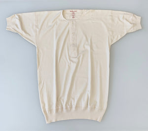 US002 Henley Neck Short Sleeve in Ivory