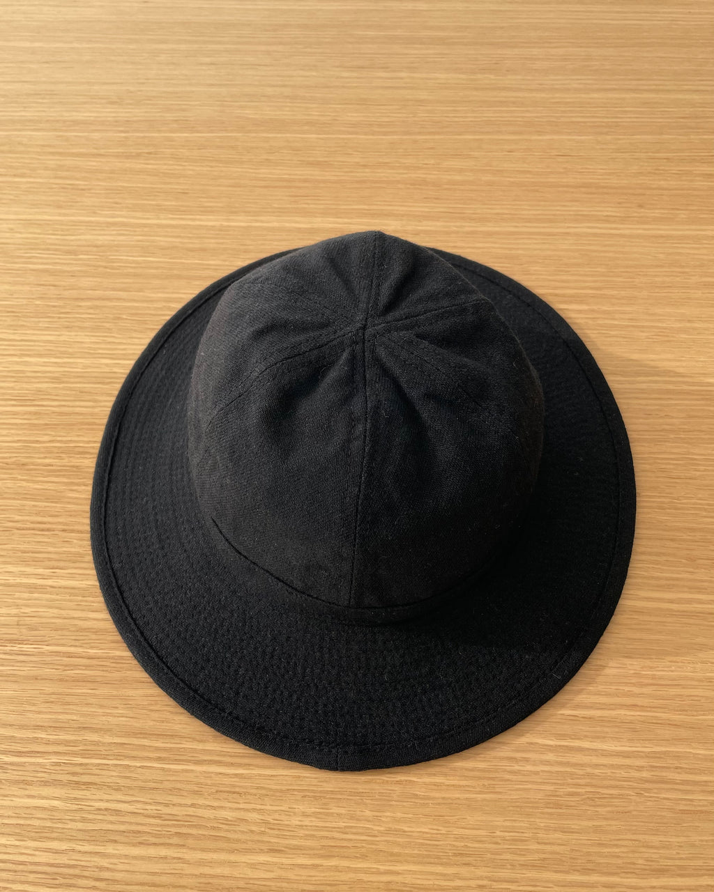 Fatigue Hat in Black Wool Cotton Serge - Tempo