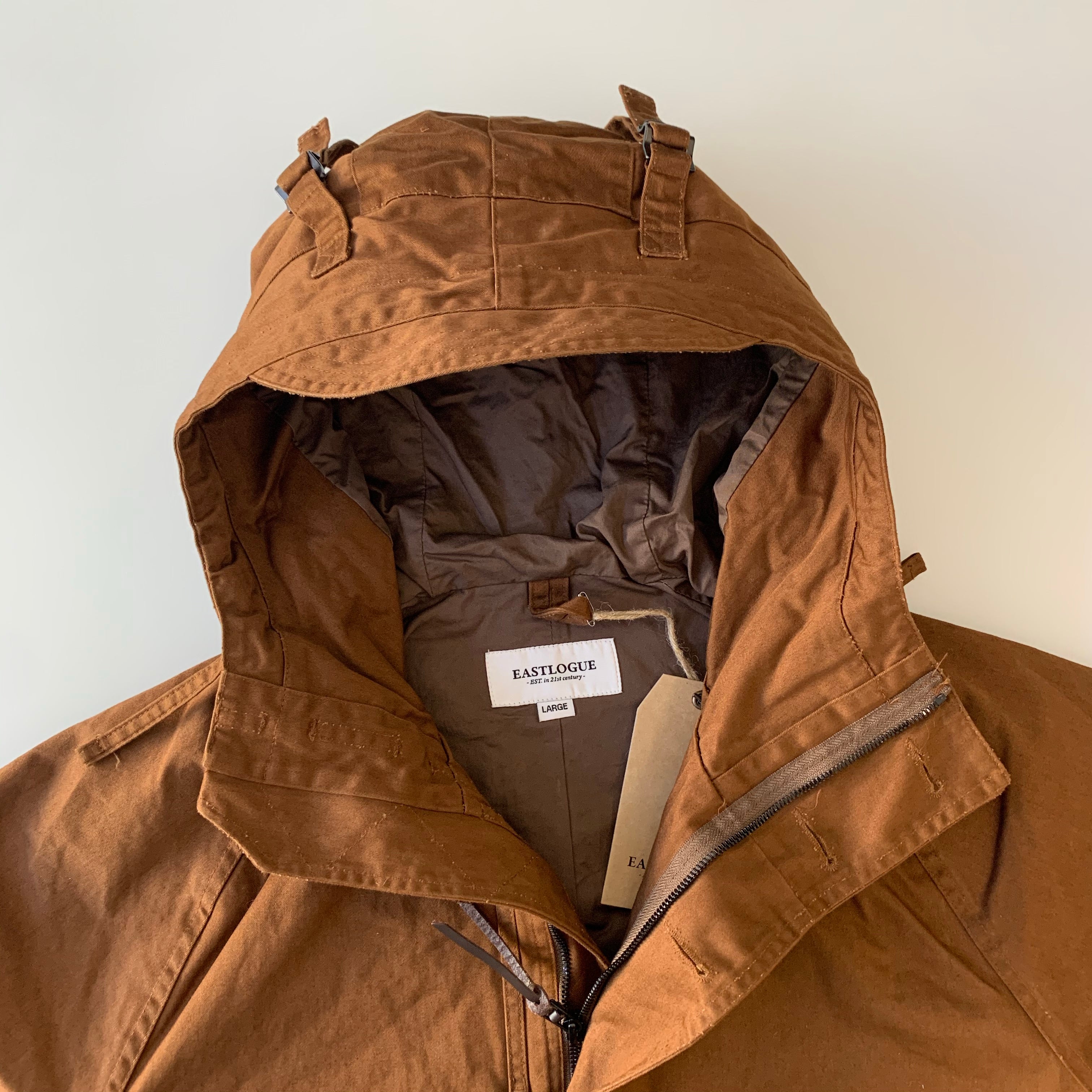 Foul Weather Parka in Brown Backsatin