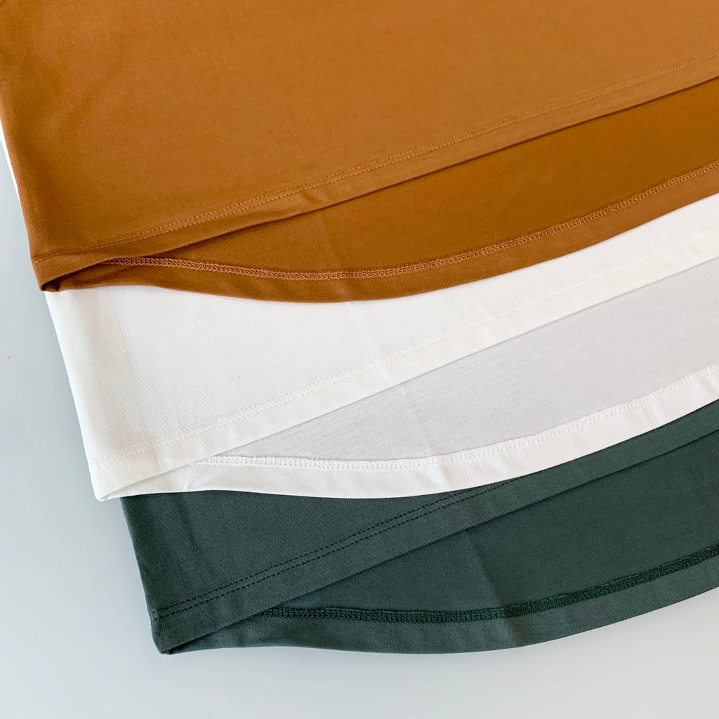 Suvin Plain Stitch Crew Neck Short Sleeve - Sage Green - Tempo