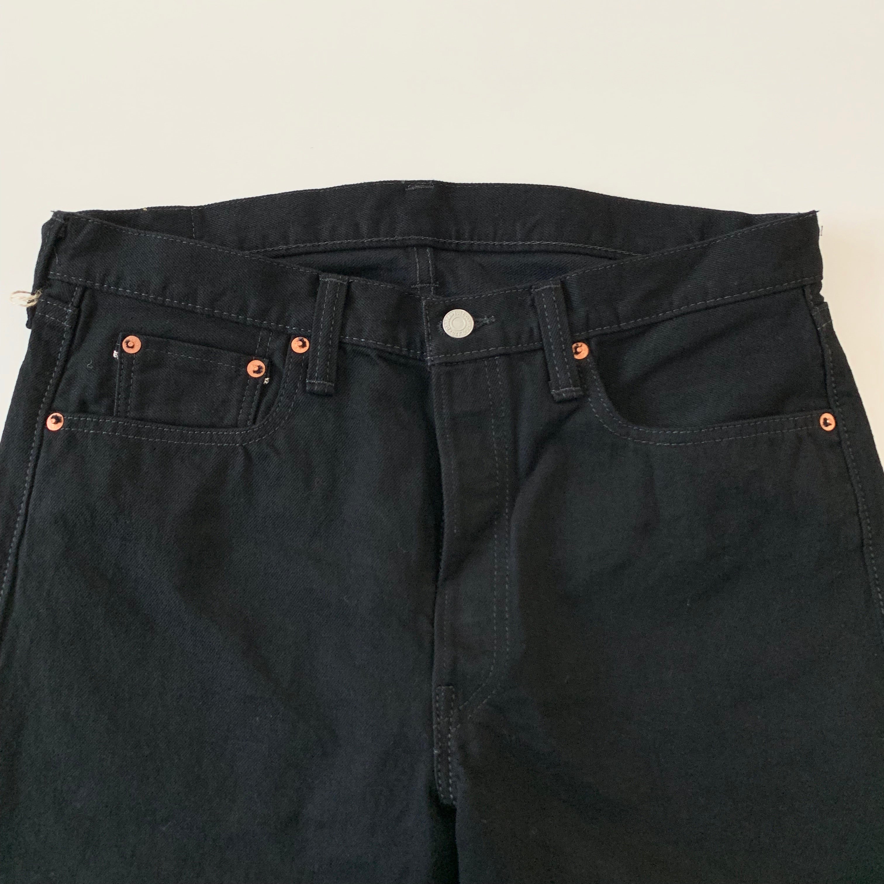 New Straight Denim Solid Black 13.75oz Selvedge  - 1108BK - Tempo