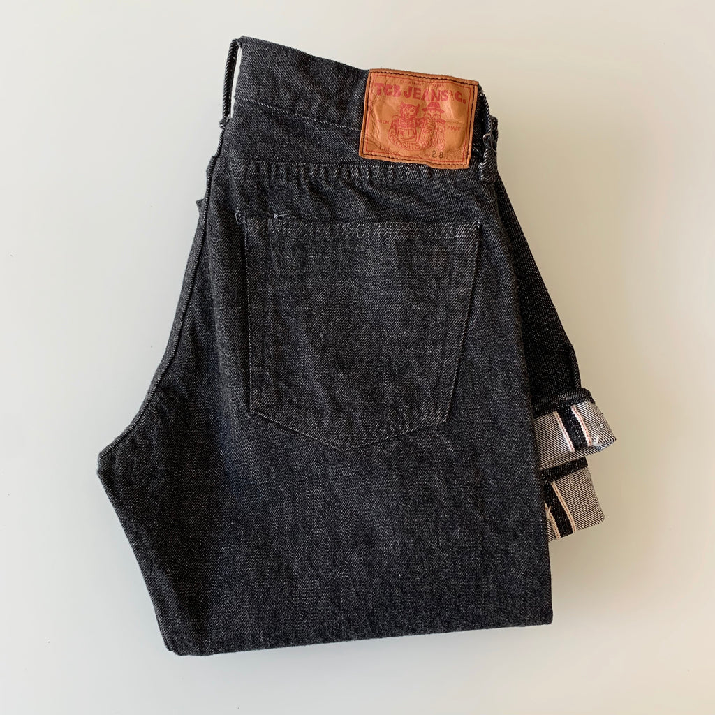 13oz Slim 50's Black Selvedge Jean - One Washed - Tempo