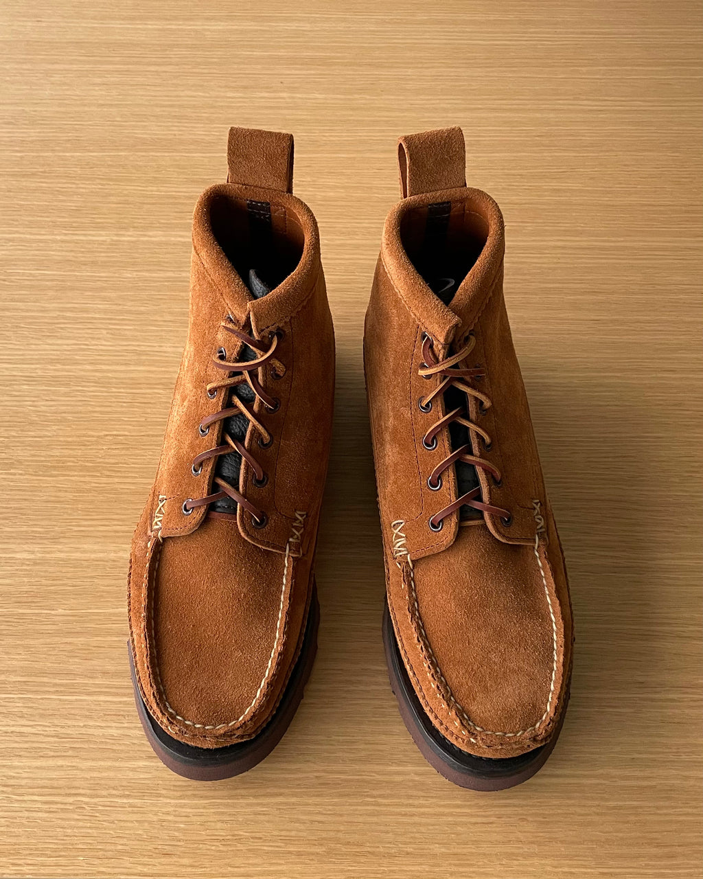 Maine Guide 6 Eye DB Boots in Flesh Out Golden Brown - Tempo