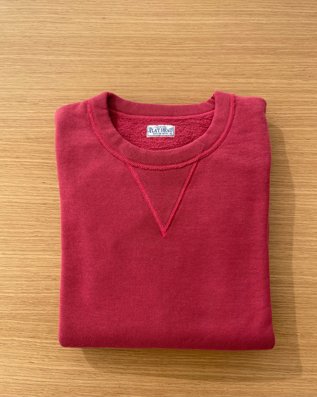 Tsuriami Loopwheel Crew Neck Sweatshirt in Red FN-SWC-211 - Tempo