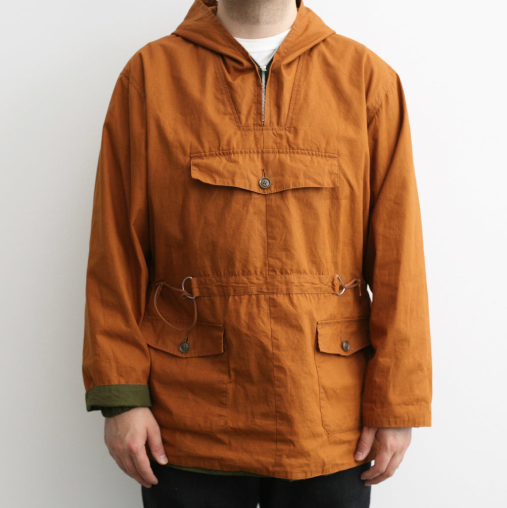 Brush - High Density Water-Repellant Cotton Poplin Anorak Parka in Brick - Tempo