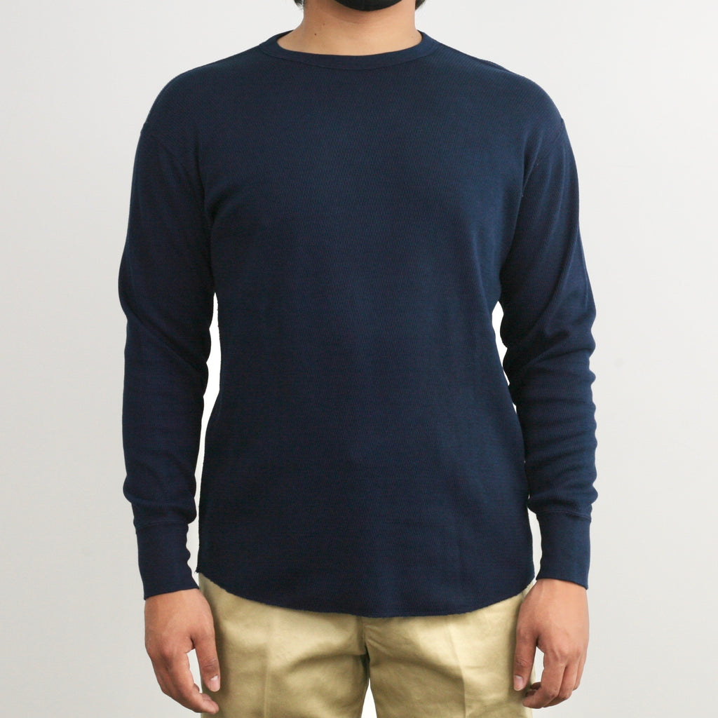 Thermal Long Sleeve - Dark Indigo  - Sukumo Natural Indigo Hand-Dyed - Tempo