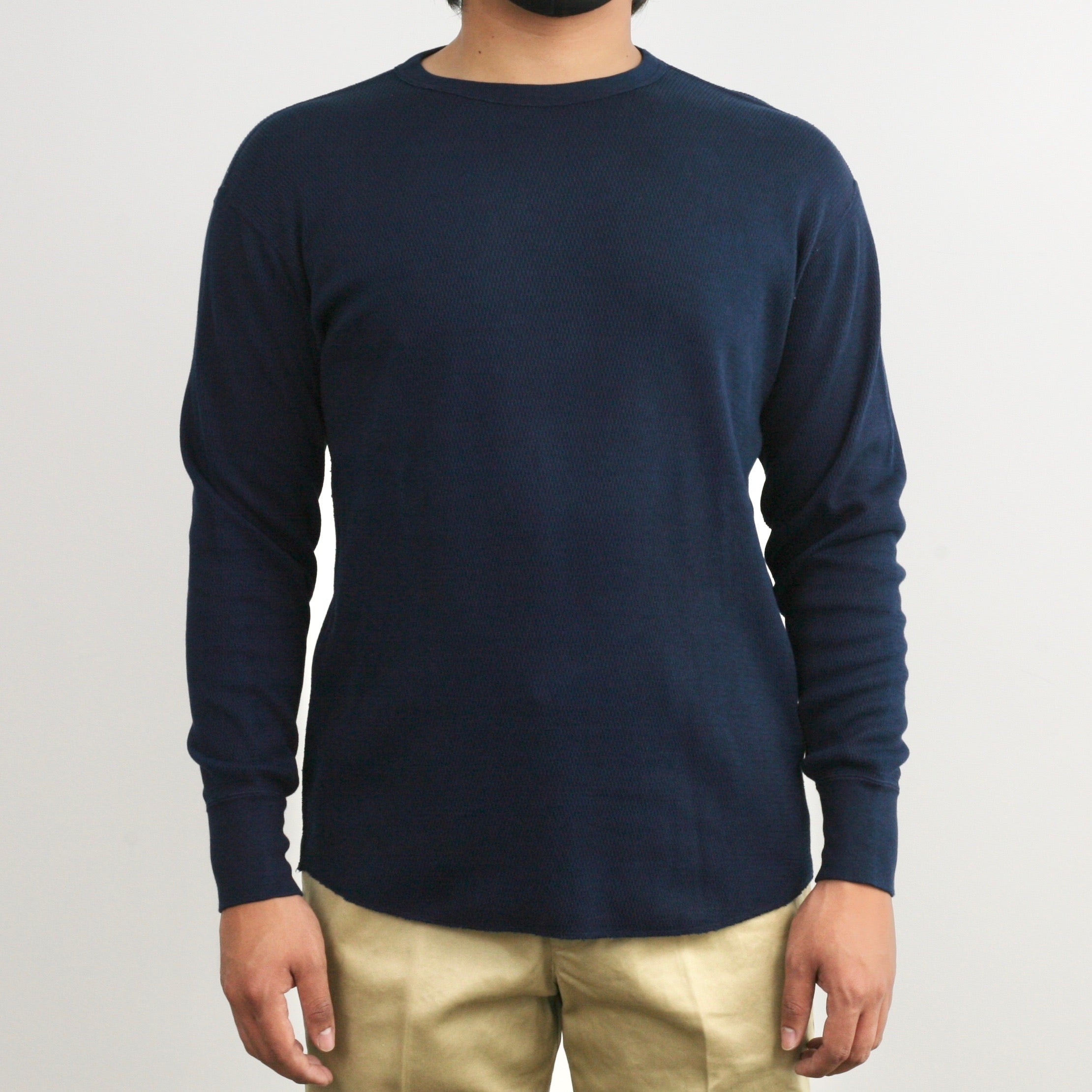 Thermal Long Sleeve - Dark Indigo  - Sukumo Natural Indigo Hand-Dyed - Tempo