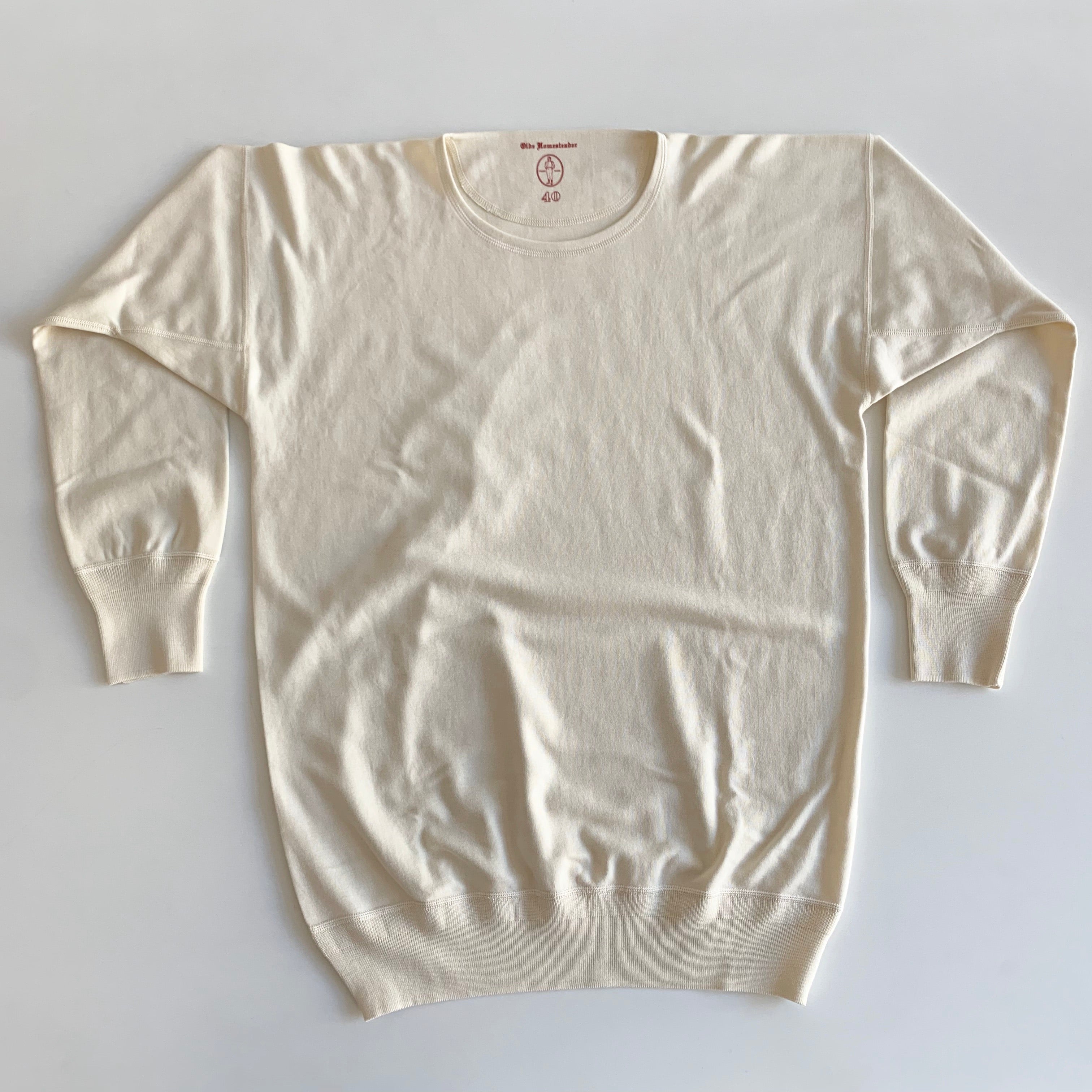 US004 Crew Neck Long Sleeve in Ivory - Tempo