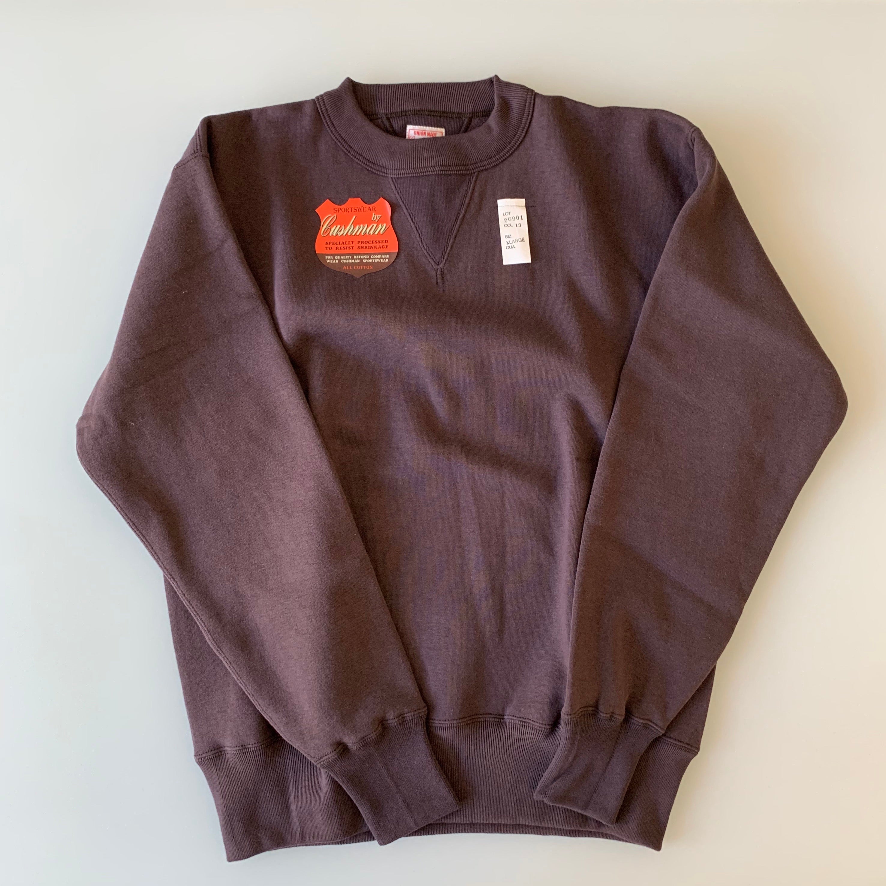 Tsuri-Ami Loopwheel Set-In Sleeve Sweatshirt in Purple Brown