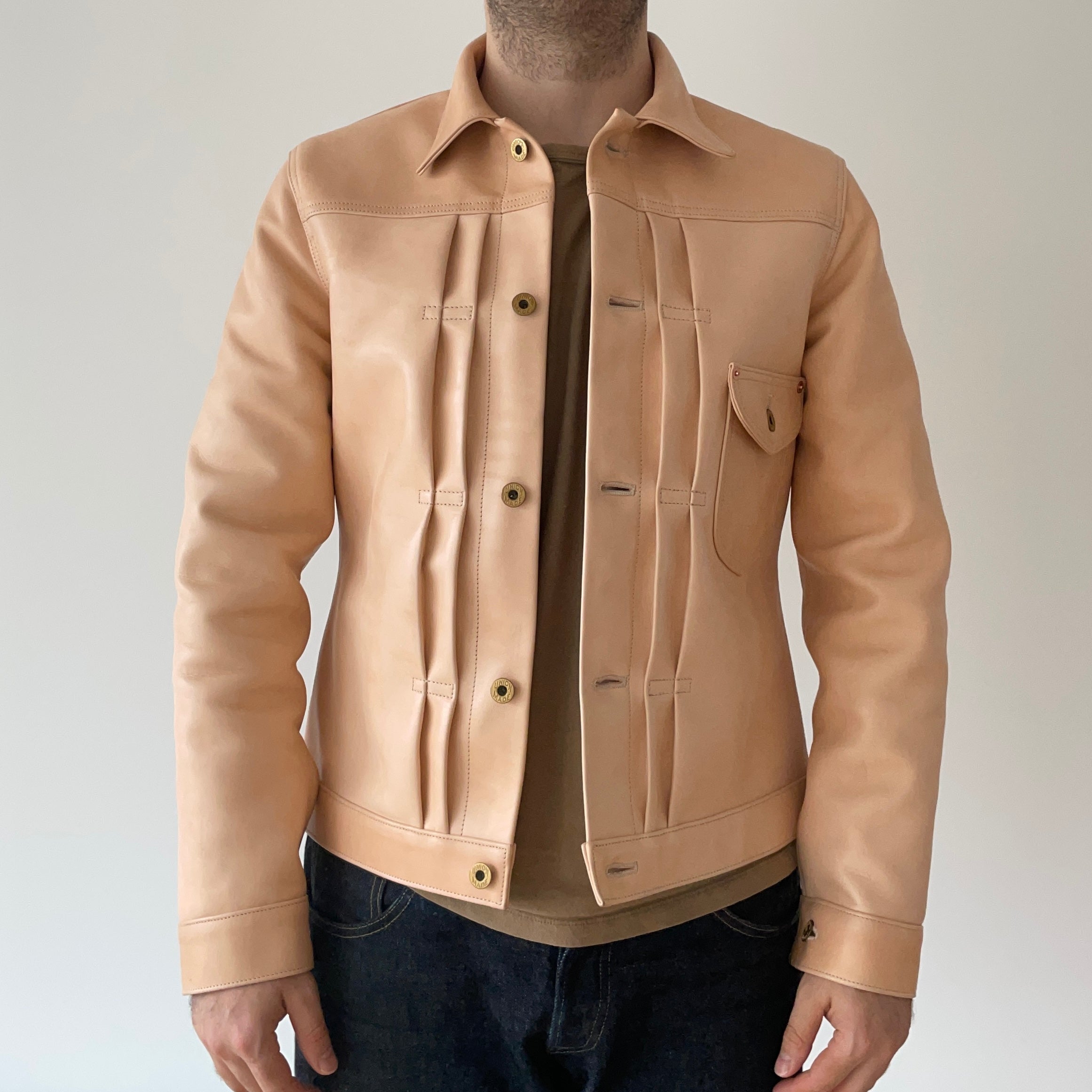 "Collector's-Edition" - Western Cowboy in Raw Natural Undyed Teacore Horsehide Type I Jacket