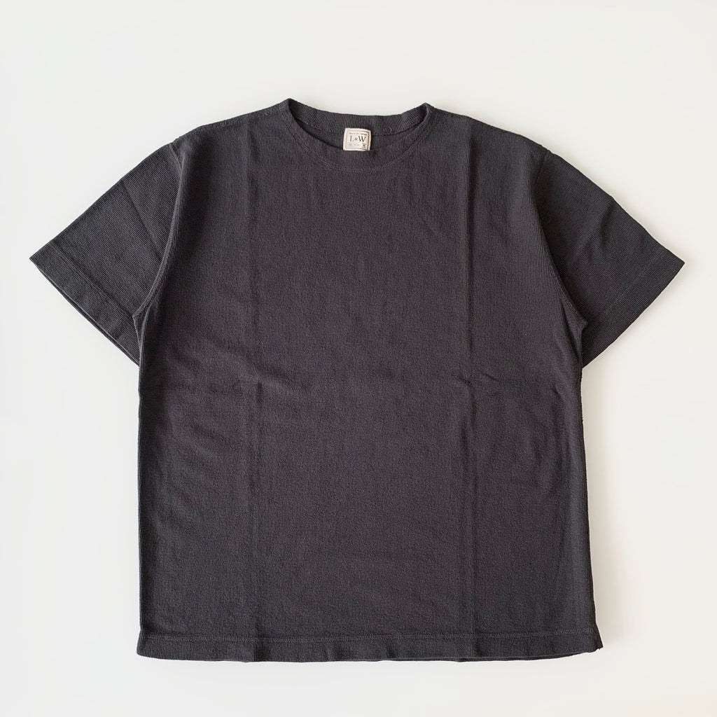 Rib Knit Short-Sleeve Boatneck in Antique Black - Tempo