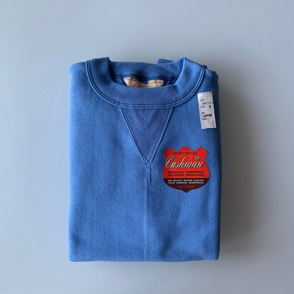 Tsuri-Ami Loopwheel Set-In-Sleeve Sweatshirt in Sax Blue - Tempo