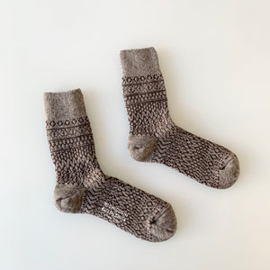 Wool Jacquard Socks in Grey - Tempo