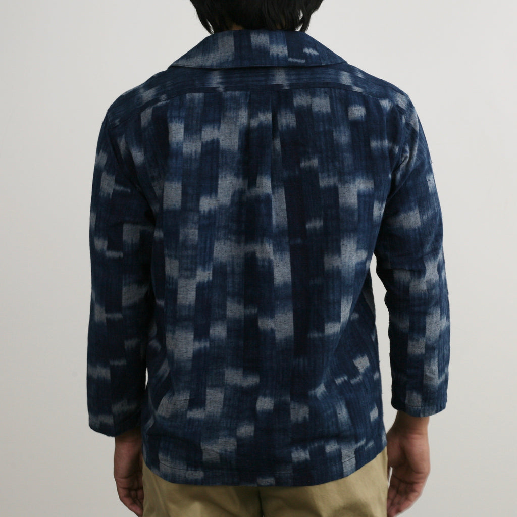 Atelier Smock Shirt - Bingo Fushiori - Aki-Kasuri Indigo loop - Tempo