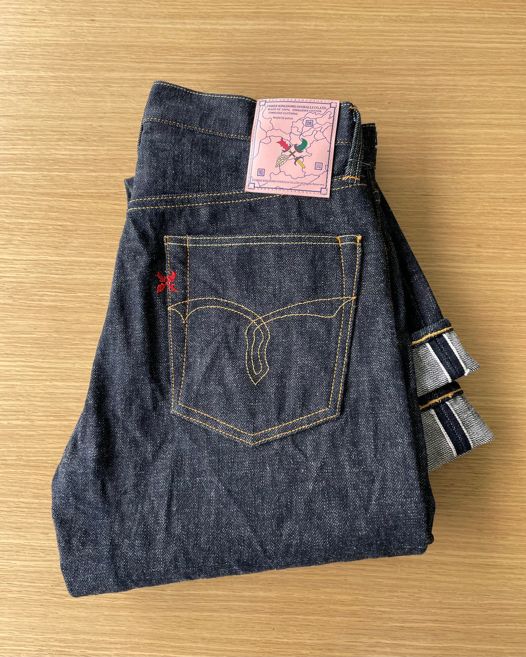 Premium 15.3oz. TK903 Relax Tapered Natural Indigo Selvedge Denim Pants - OW - Tempo