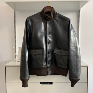 Tea Core Aniline Horsehide (A-1) Flight Jacket in Black - Tempo