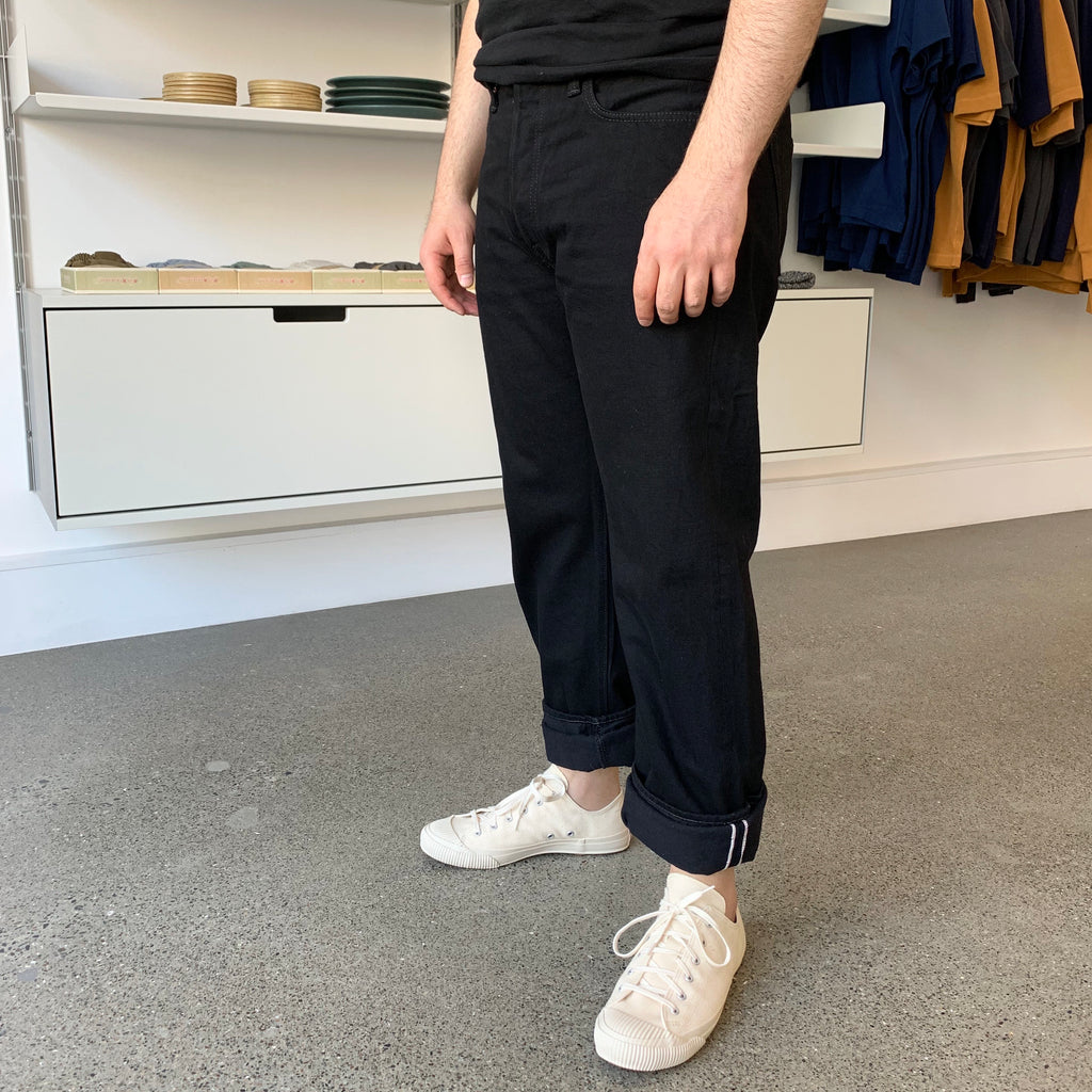 New Straight Denim Solid Black 13.75oz Selvedge  - 1108BK - Tempo