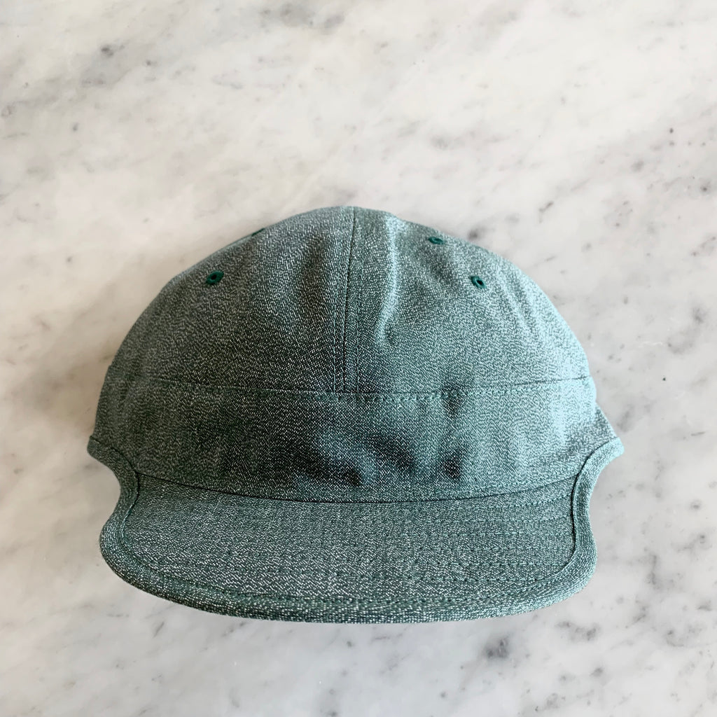 USMC Cap in Heather Green Mock Twist Chambray - Tempo