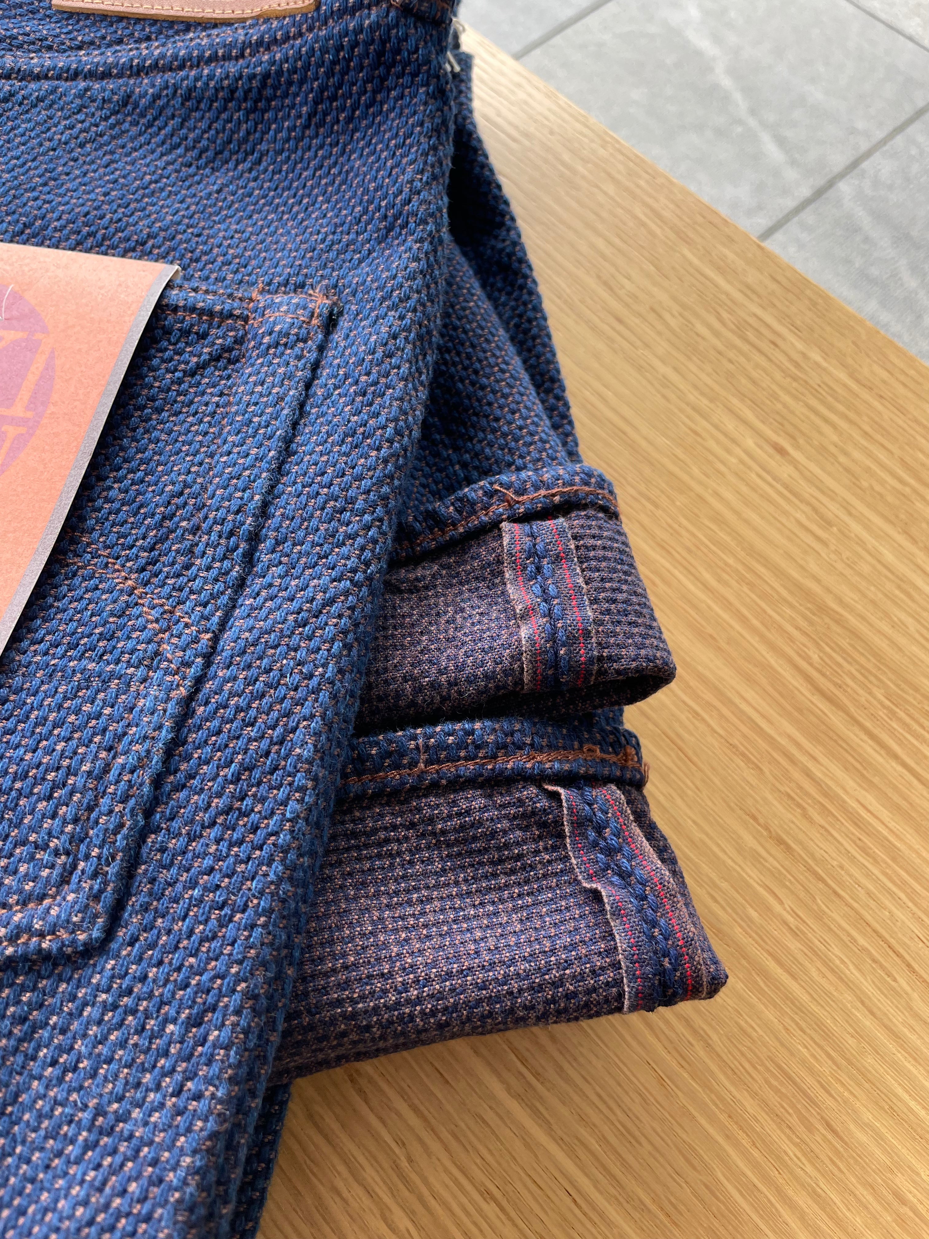 Kakishibu Persimmon Indigo Sashiko 14oz Jeans - Narrow Straight - Tempo