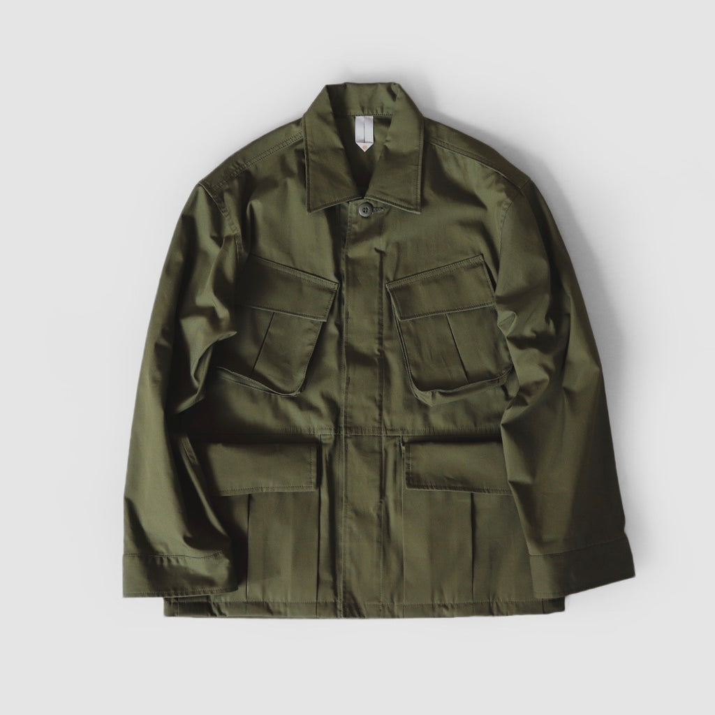 "Over Jacket" in Olive High Density Cotton Drill - Tempo