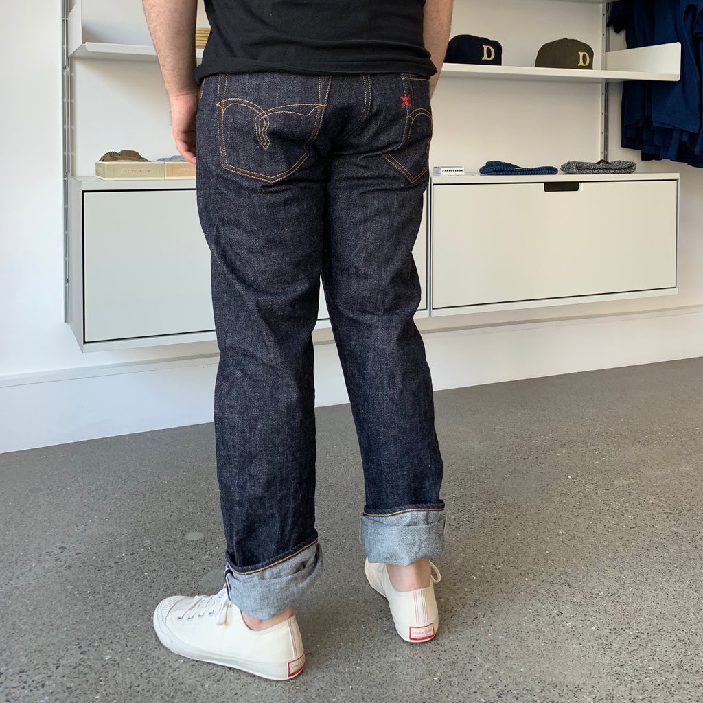 Premium 15.3oz. TK903 Relax Tapered Natural Indigo Selvedge Denim Pants - OW - Tempo