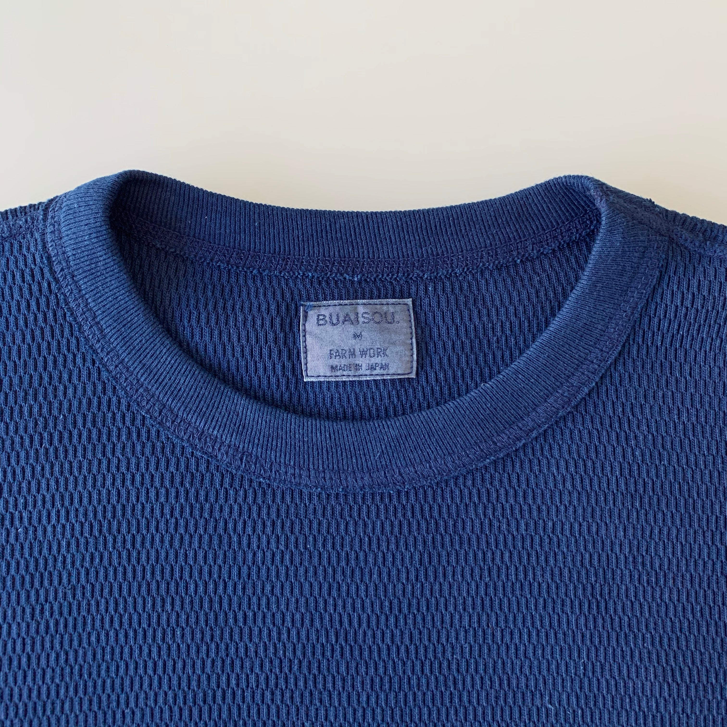 Thermal Long Sleeve - Dark Indigo  - Sukumo Natural Indigo Hand-Dyed - Tempo