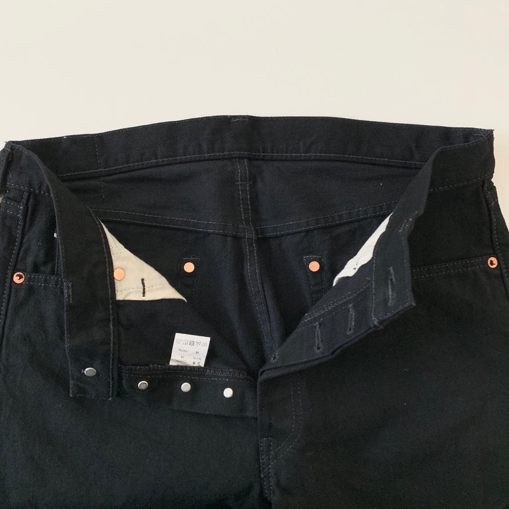 New Straight Denim Solid Black 13.75oz Selvedge  - 1108BK - Tempo