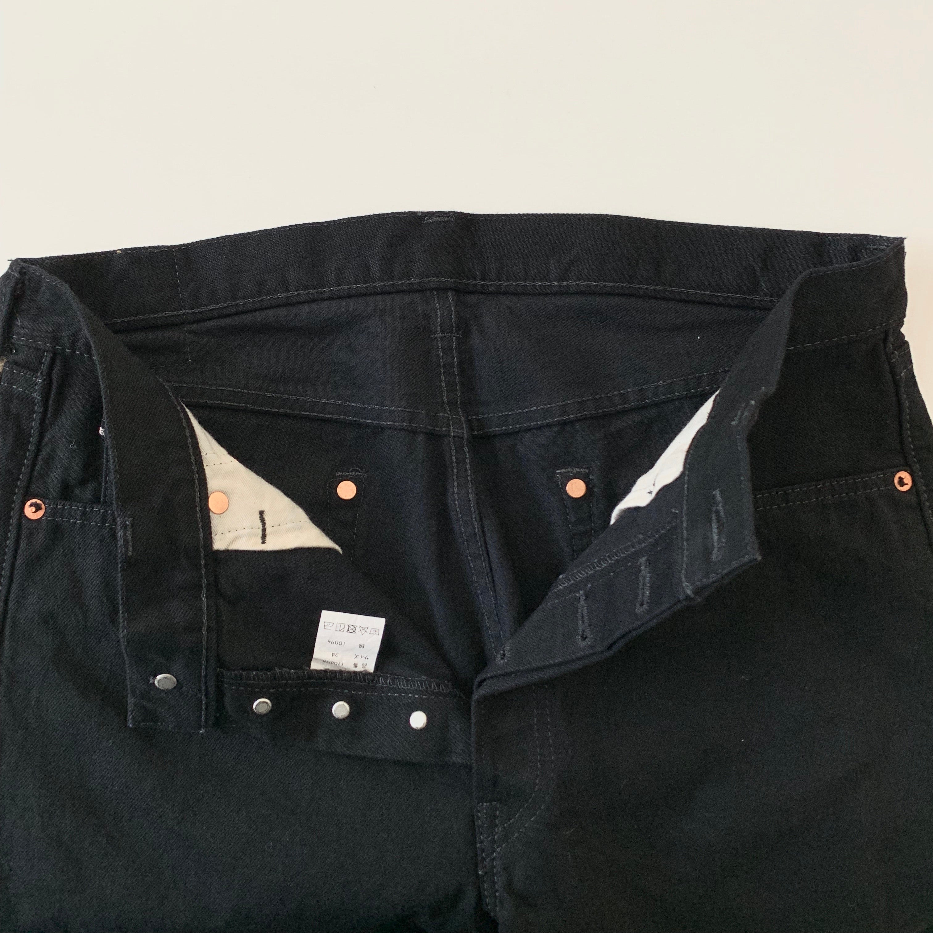 New Straight Denim Solid Black 13.75oz Selvedge  - 1108BK - Tempo